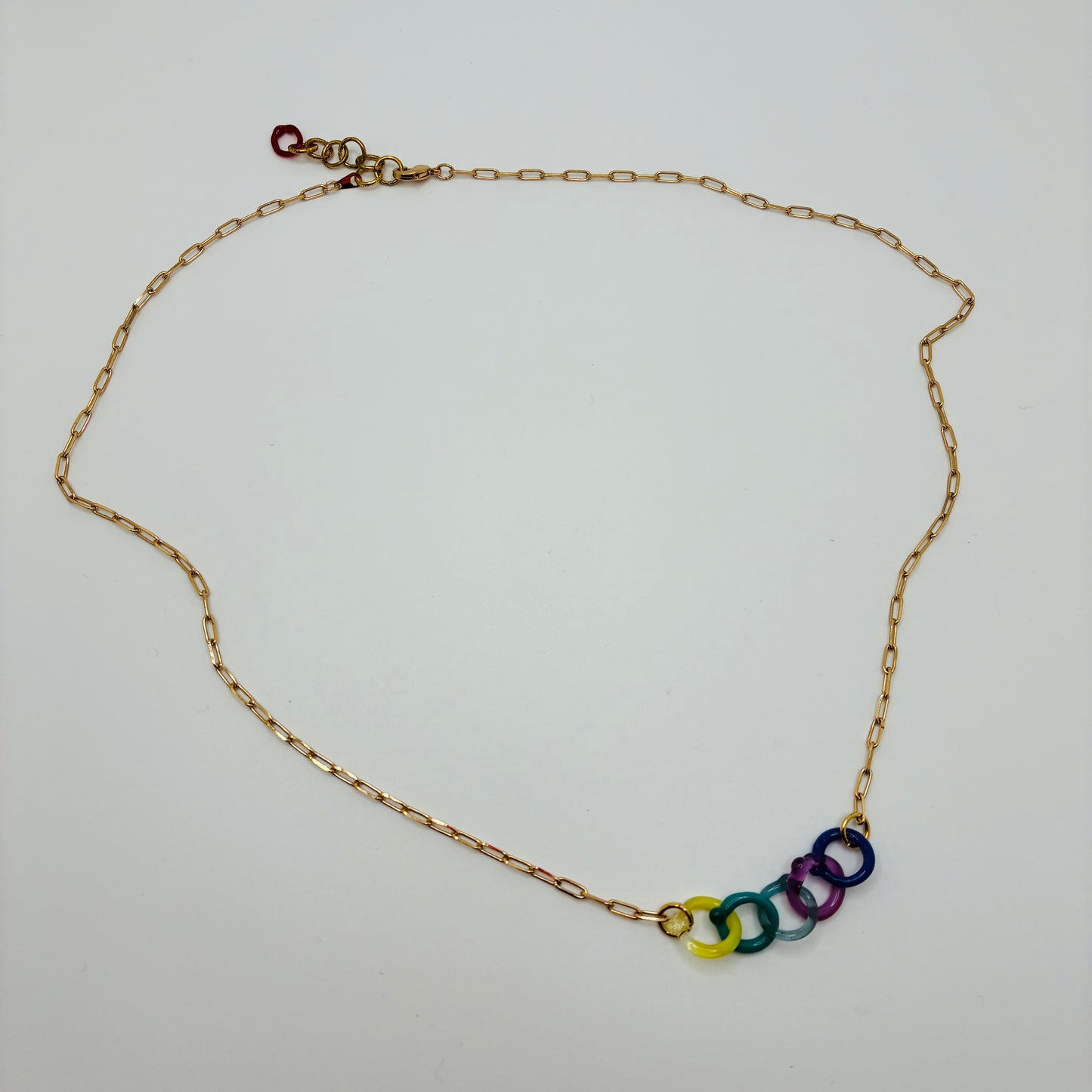 Small Borosilicate Glass Split Link Necklace