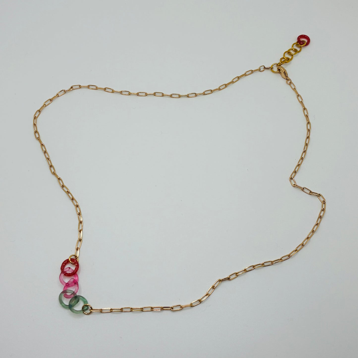 Small Borosilicate Glass Split Link Necklace