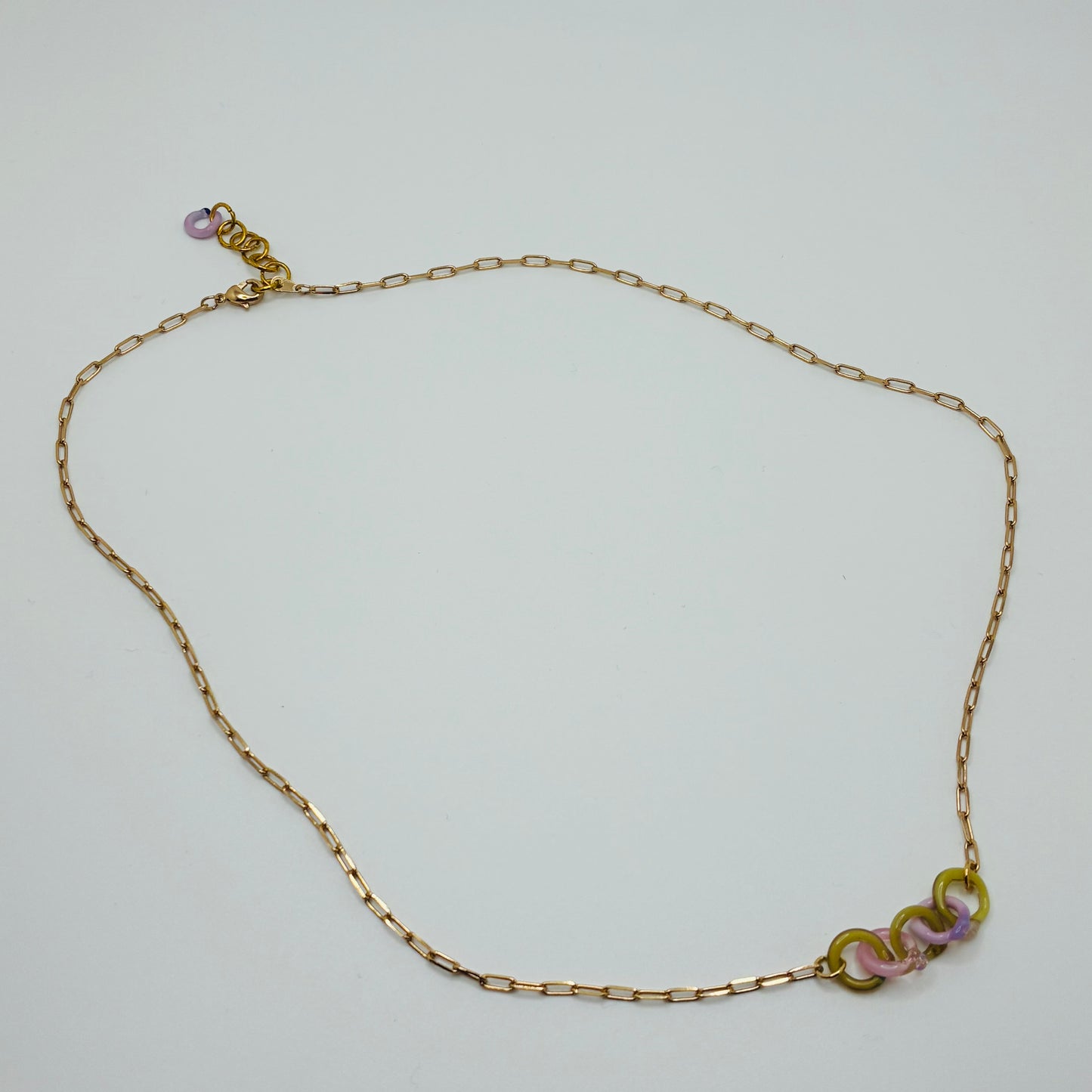 Small Borosilicate Glass Split Link Necklace