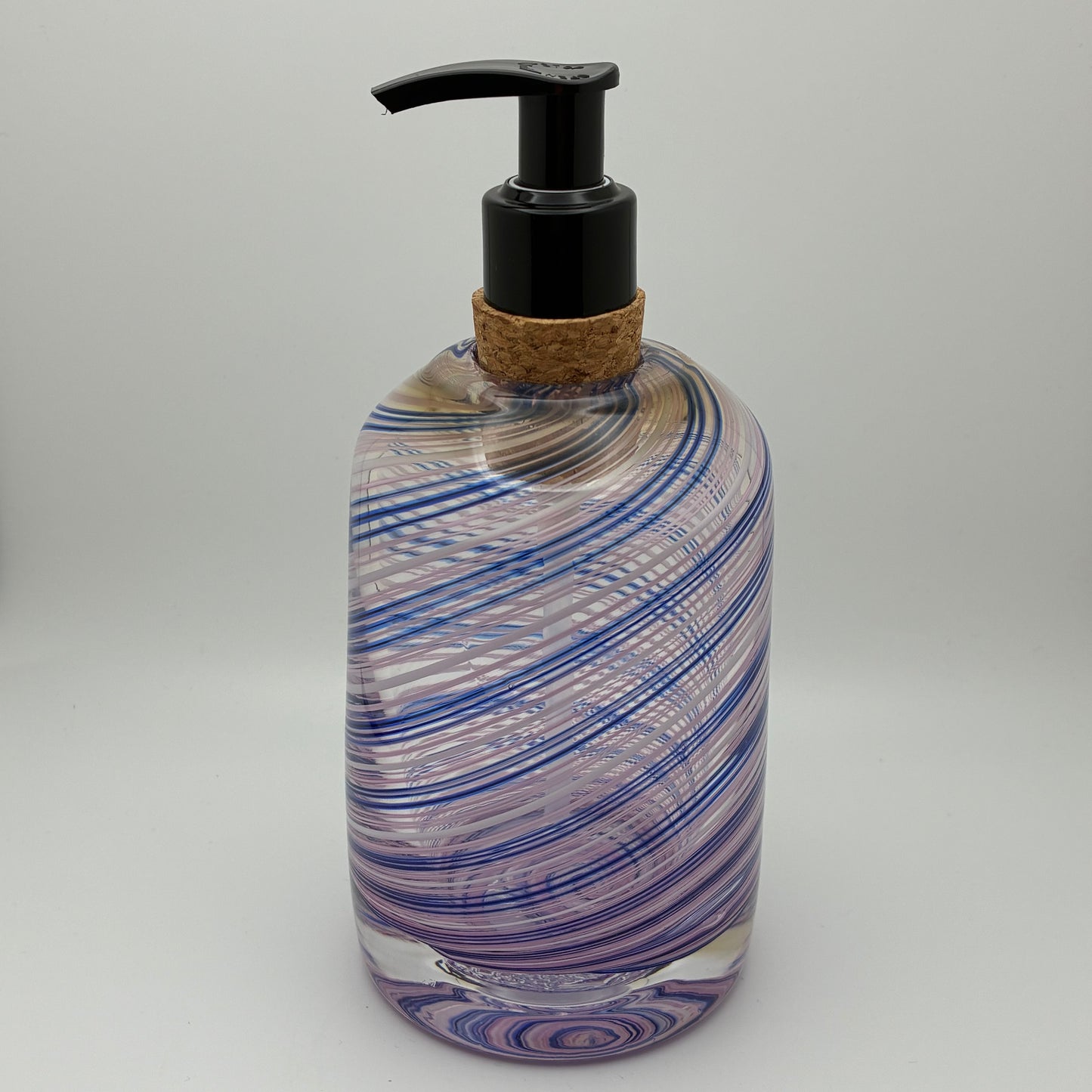 Cane Spiral Glass Soap Dispenser