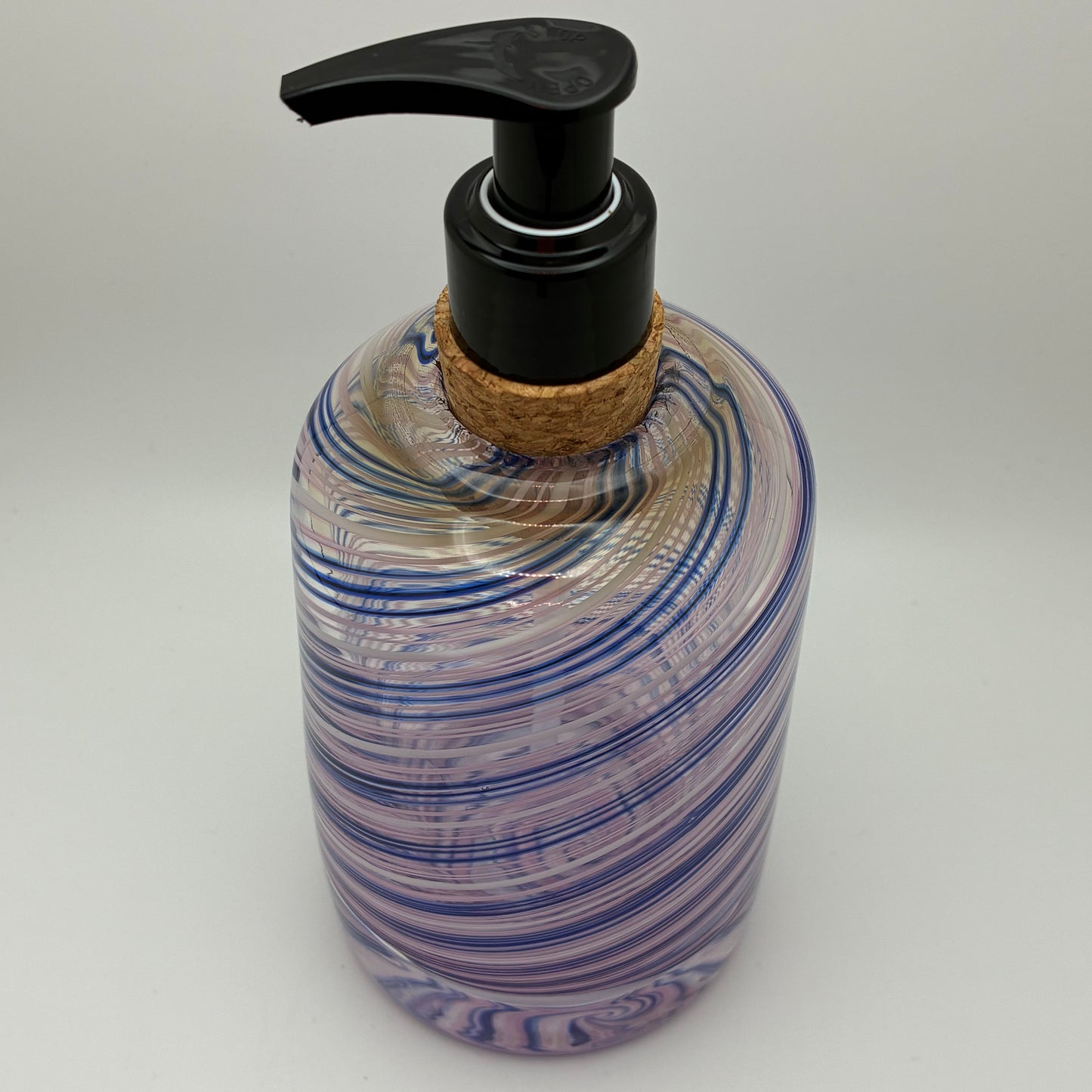 Cane Spiral Glass Soap Dispenser