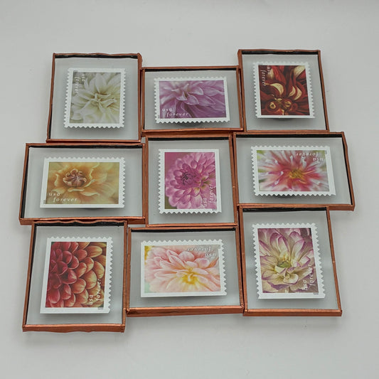 Dahlia Flower Stamp Magnet