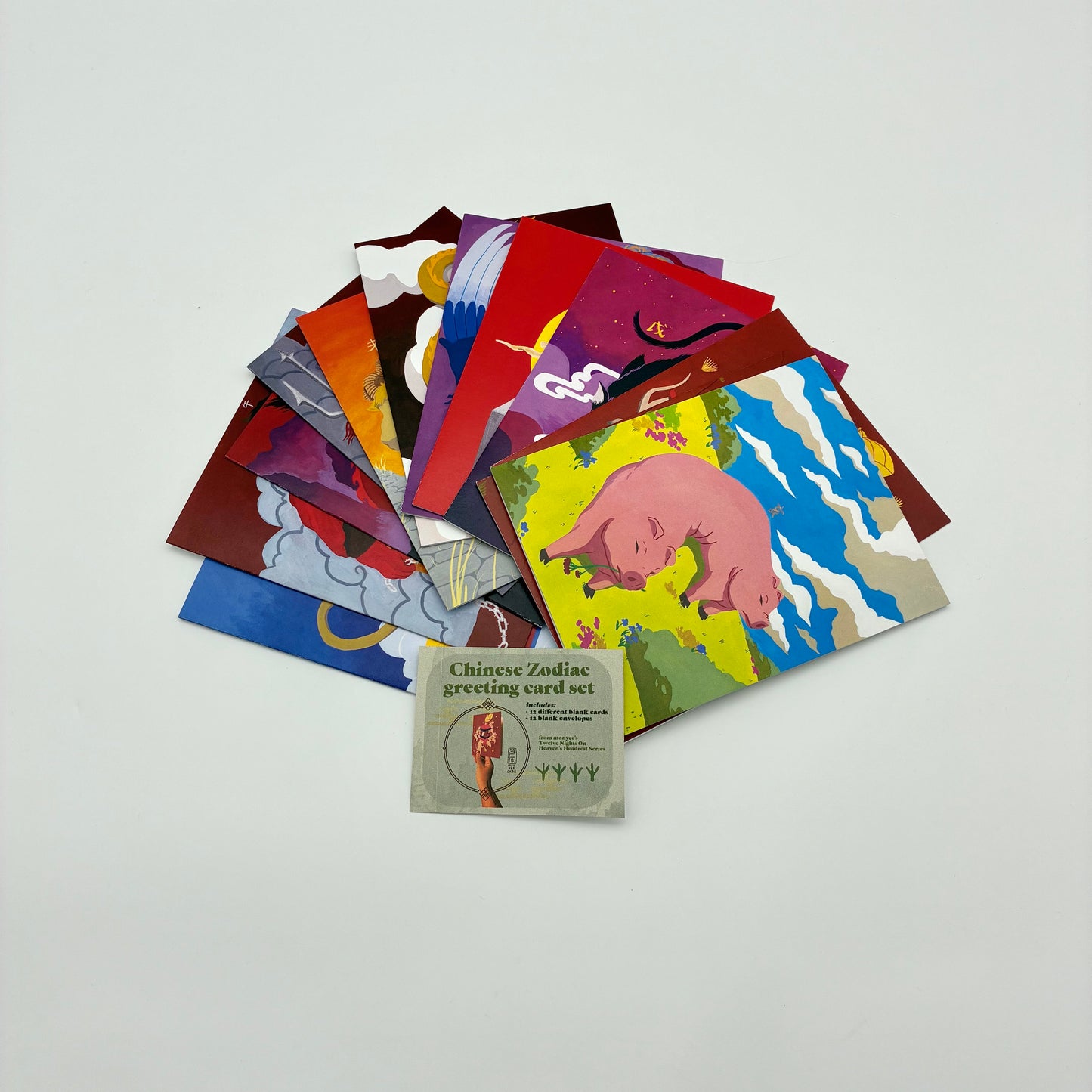 Chinese Zodiac Greeting Cards set of 12
