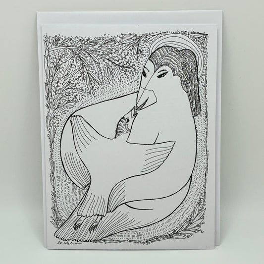 Mom and Baby Bird Card