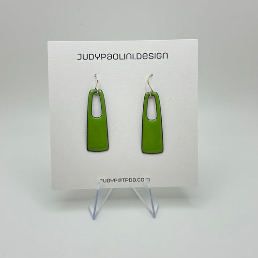 Long Rectangle Enamel Earrings