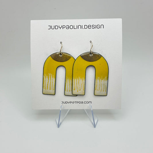 Mid Century Arch Enamel Earrings