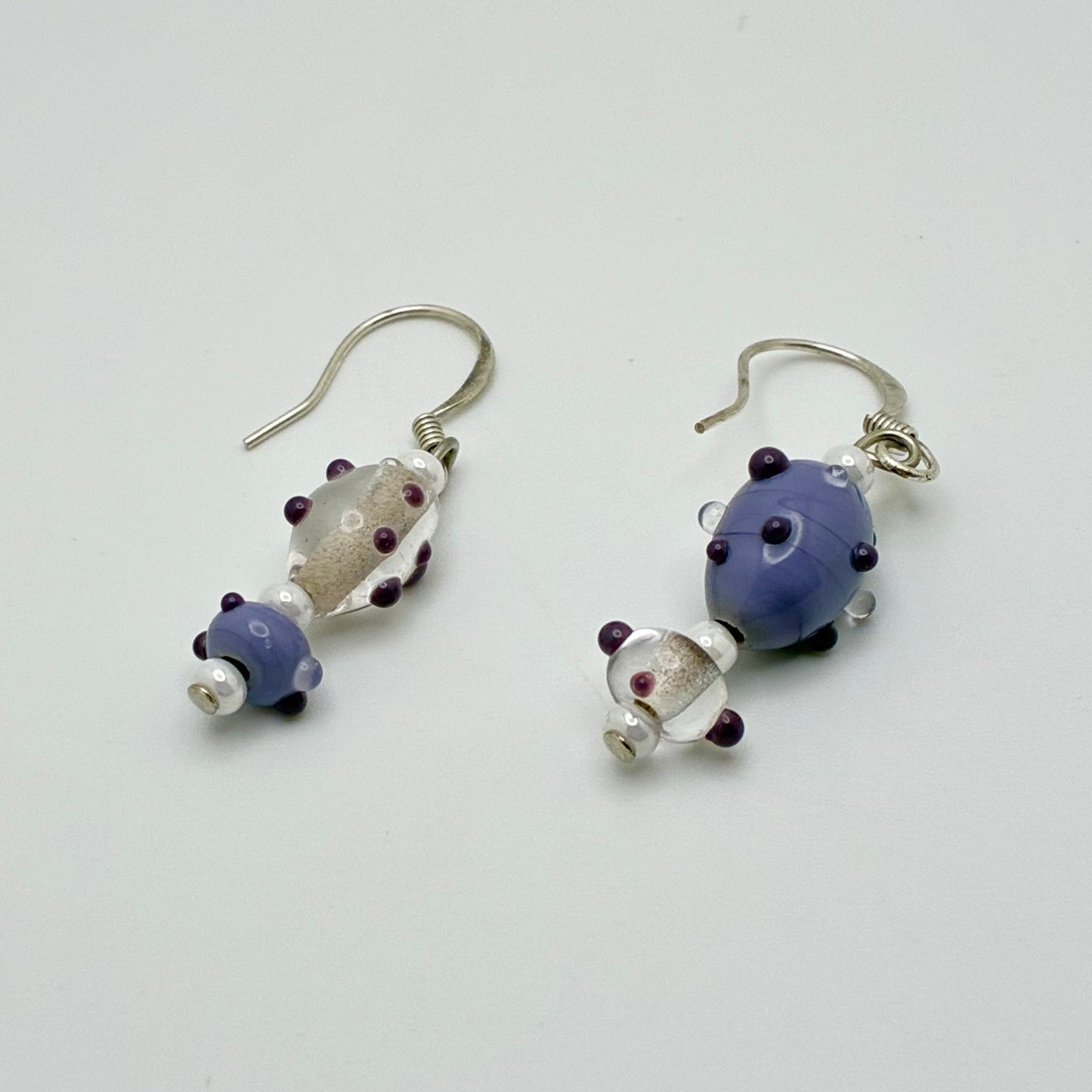 223 - Purple Blobby Bead Earrings