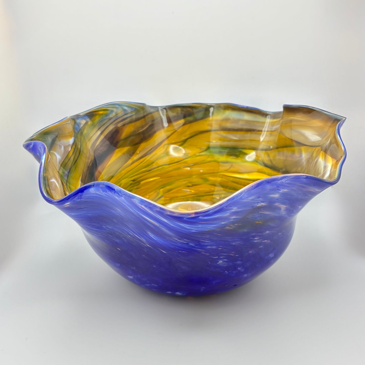197 - Blue Exterior Wavy Bowl