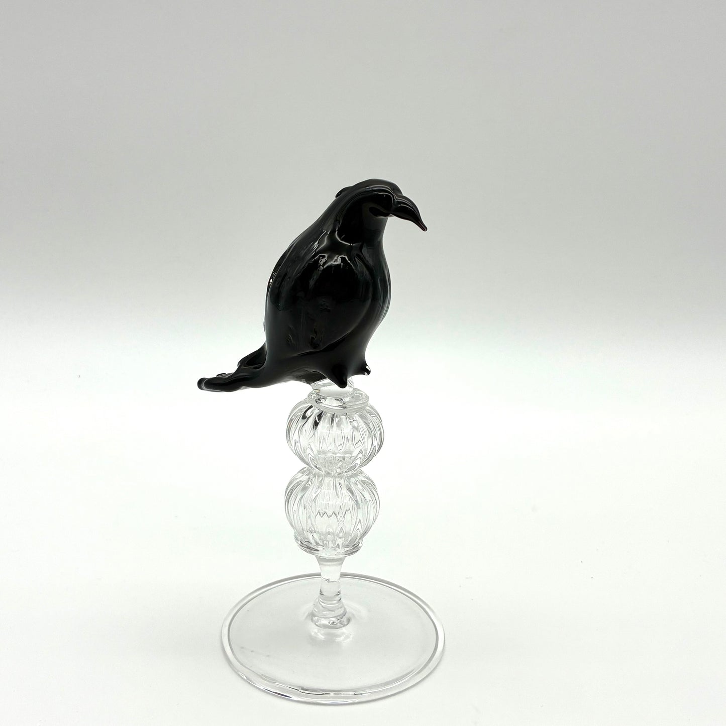Glass Raven Sculpture