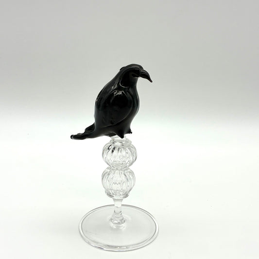 Glass Raven Sculpture