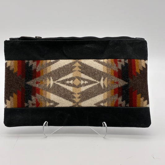 Waxed Canvas Zipper Clutch w/Pendleton Wool