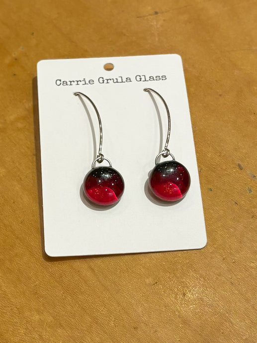 Long Red Gem Earrings