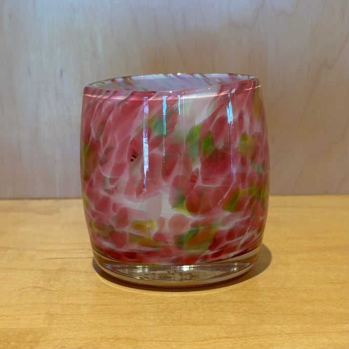 Pink/Green Glass Votive