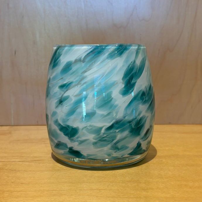White/Blue Glass Votive