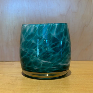 Green Blue Glass Votive