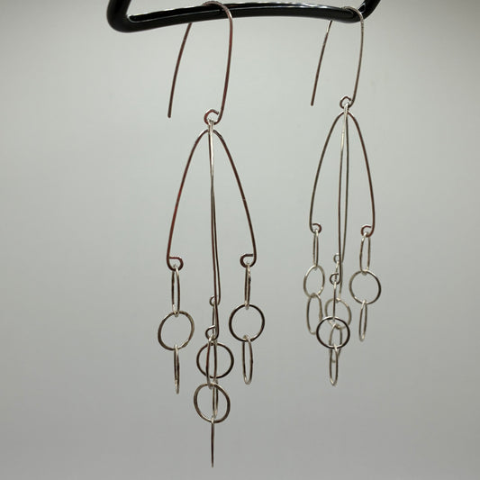 Silver Doubled Chandelier Earrings