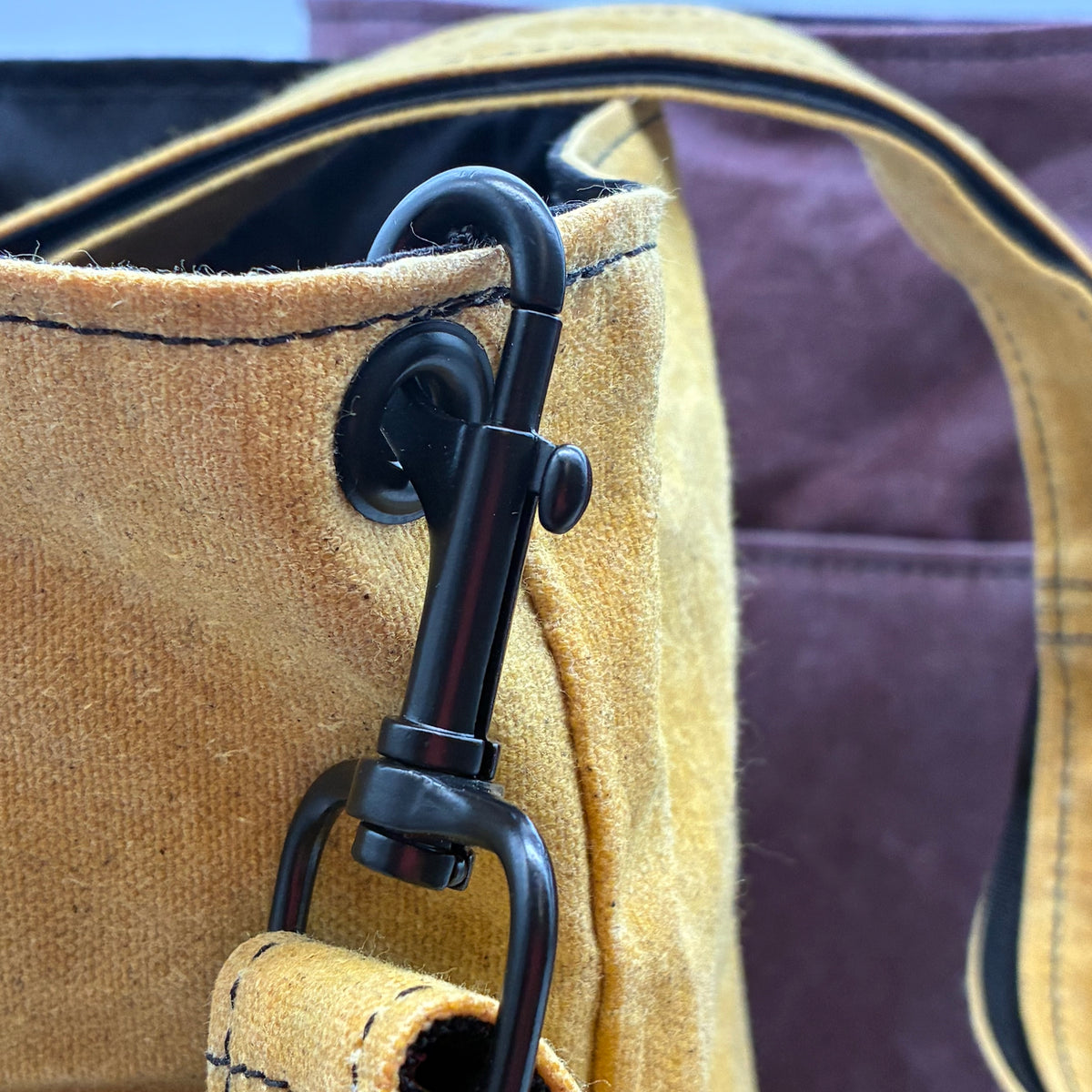 Medium Waxed Canvas Tote w/Pendleton Wool