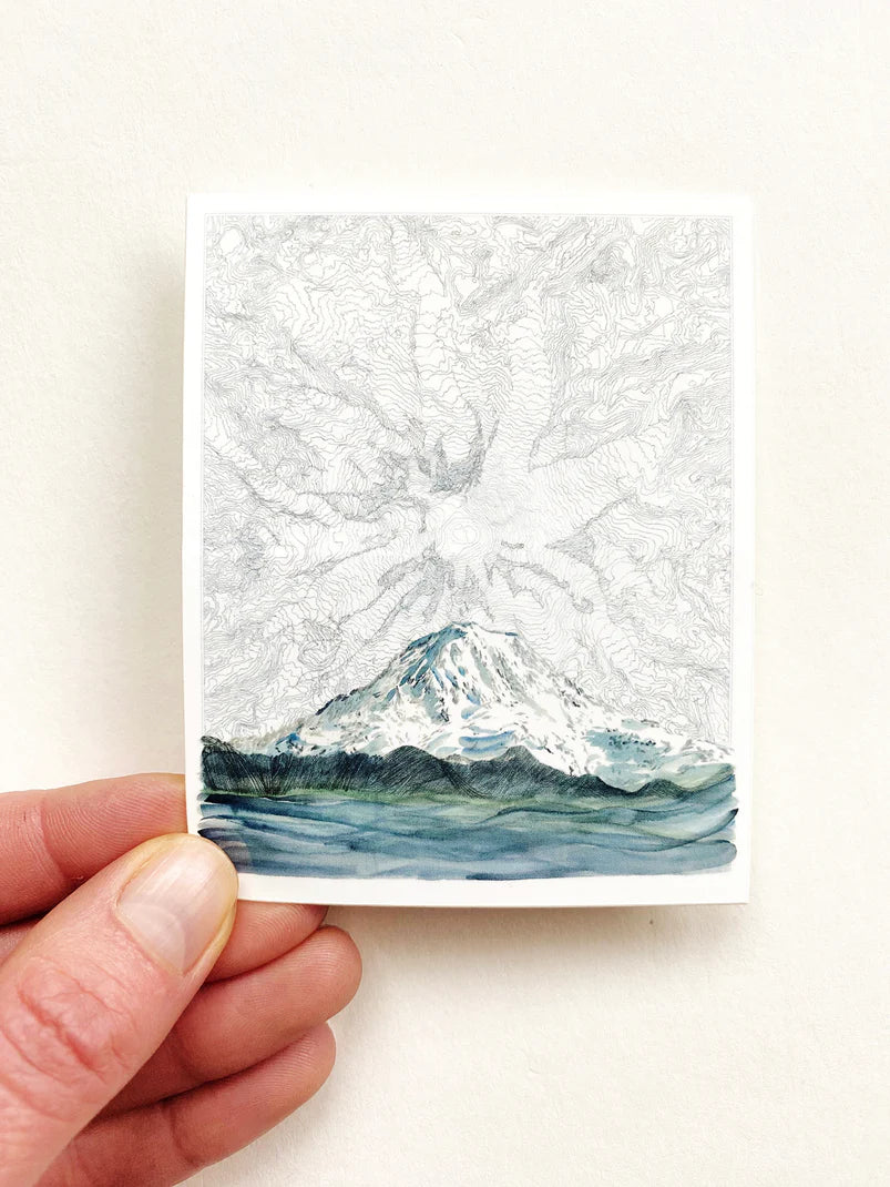 Mount Rainer Topographical Map Sticker