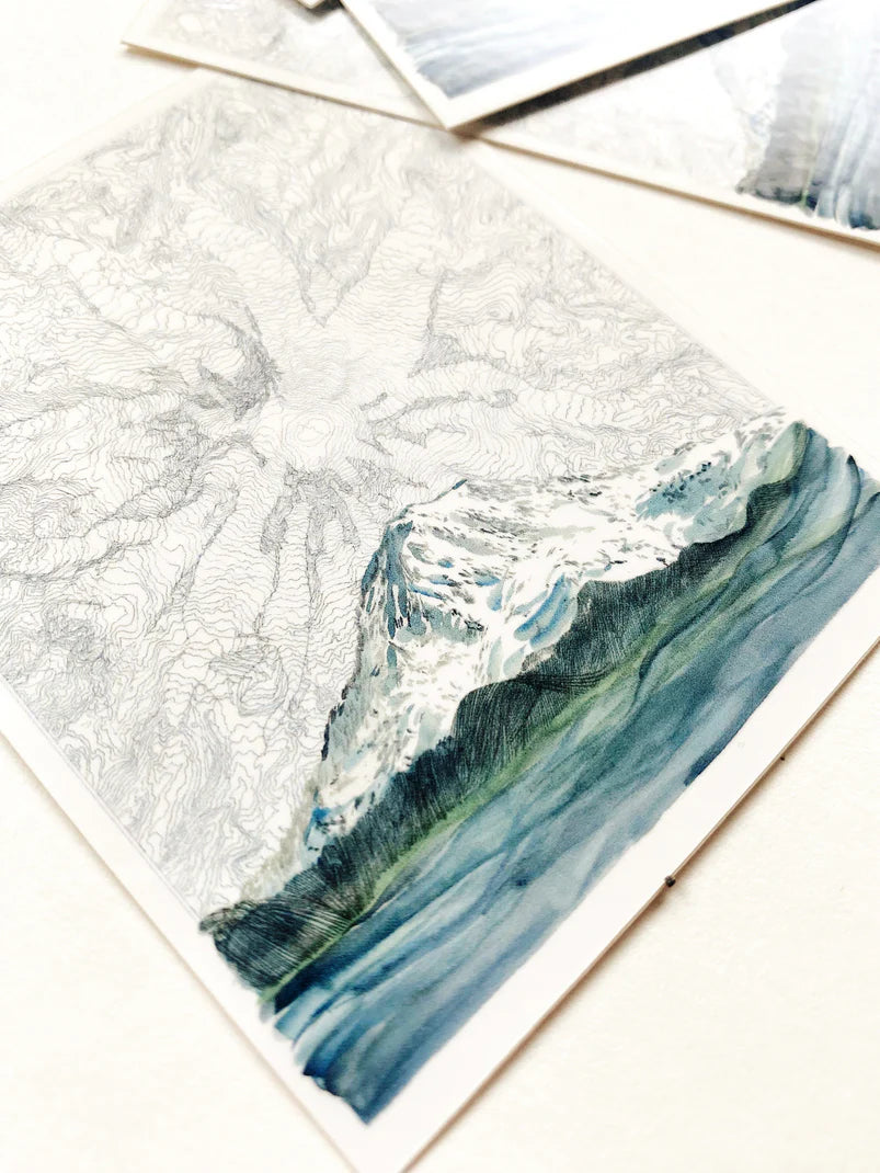 Mount Rainer Topographical Map Sticker