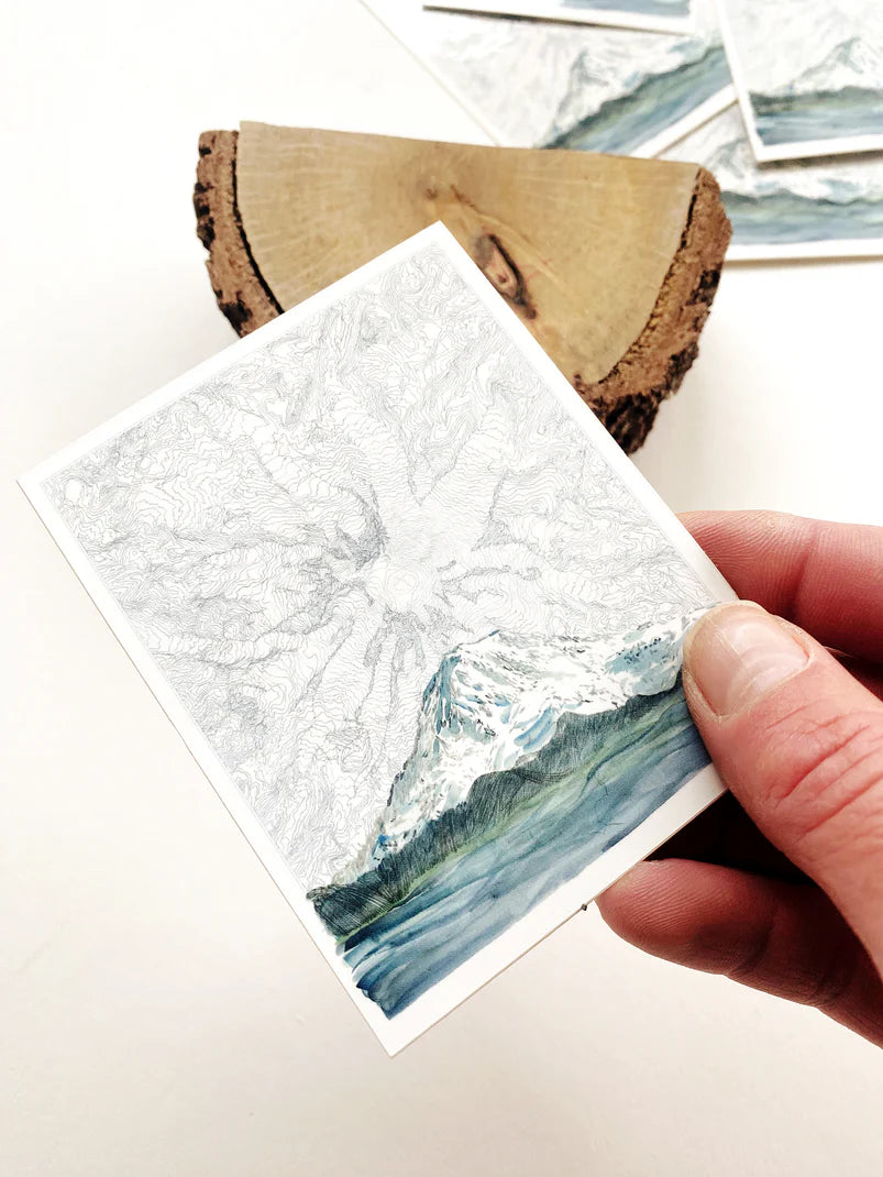Mount Rainer Topographical Map Sticker