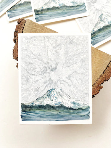 Mount Rainer Topographical Map Sticker