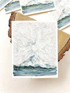 Mount Rainer Topographical Map Sticker
