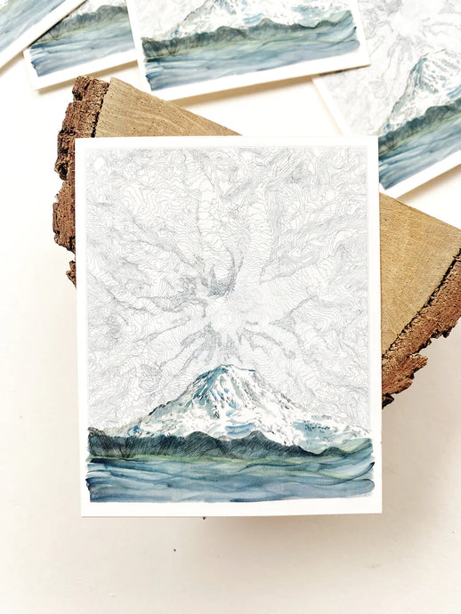 Mount Rainer Topographical Map Sticker