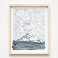 Mt. Rainier Topographical Print 11x14