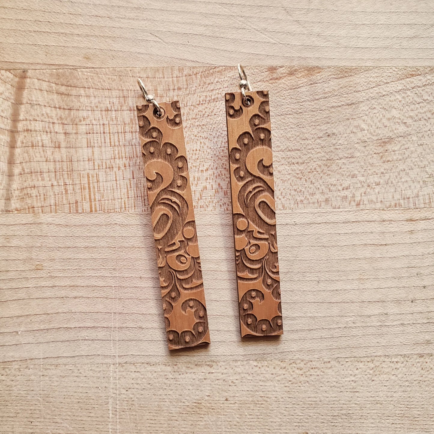 Alder Wood Earrings - Octopus