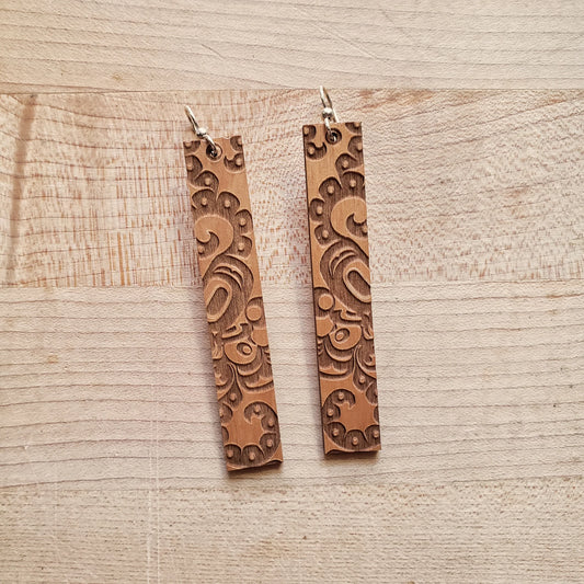 Alder Wood Earrings - Octopus