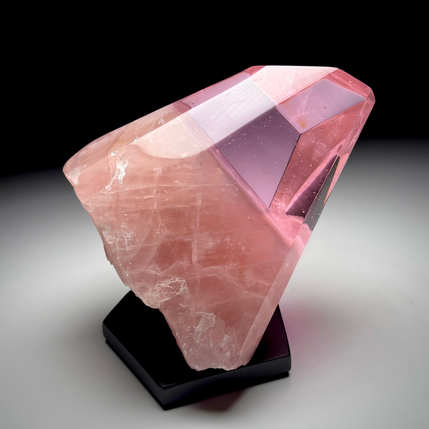 Rose Quartz Vitrolith (w/ steel base)