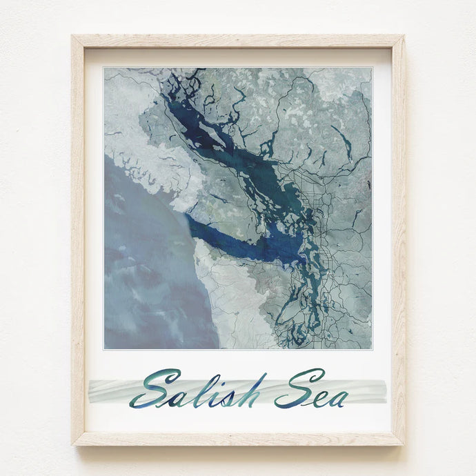 Salish Sea Map Print 8x10
