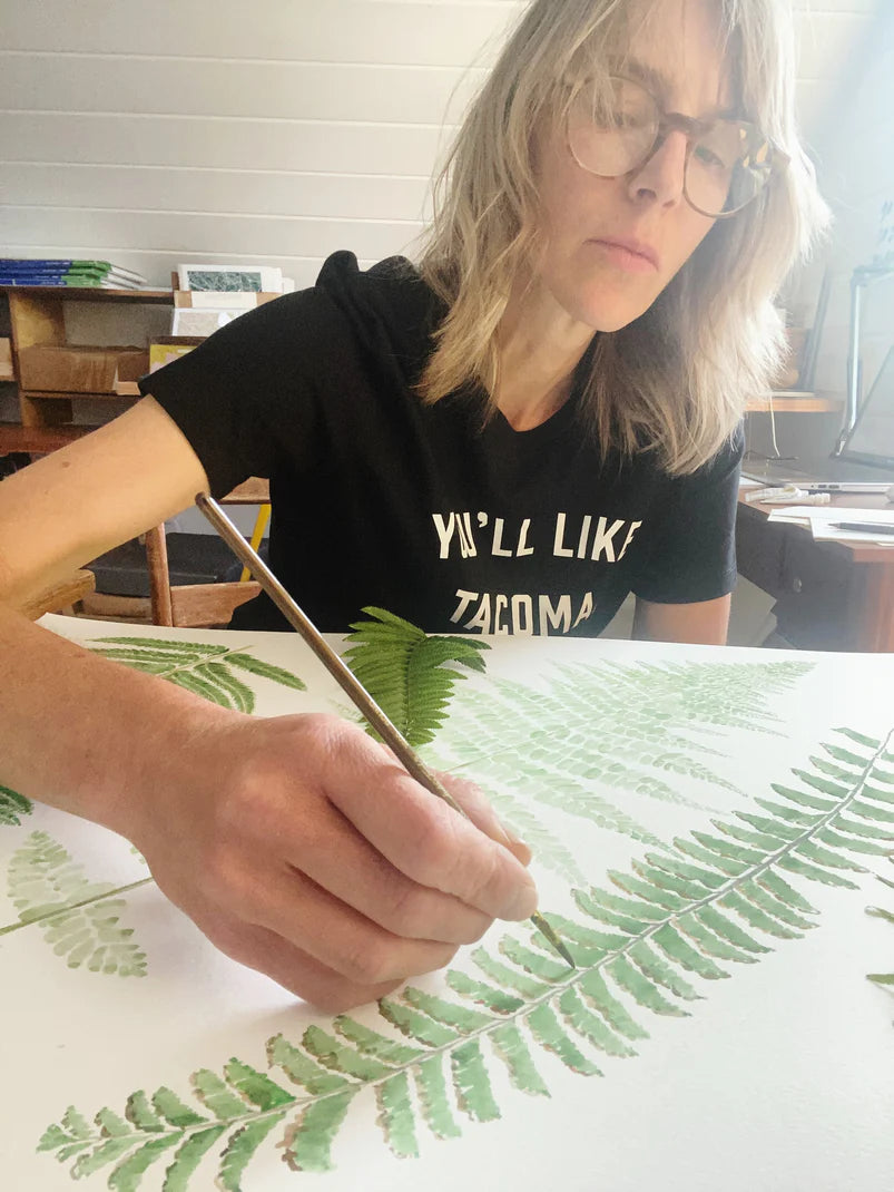 Tacoma Map Ferns Postcard