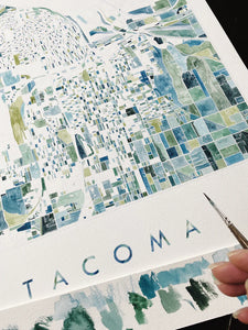 PNW Tacoma WA Map Postcard
