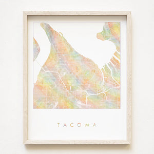 Tacoma Wa Rainbow Pride Map Print 11x14