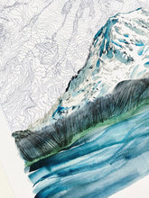 Mt. Rainier Topographical Print 11x14