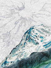 Mt. Rainier Topographical Print 11x14