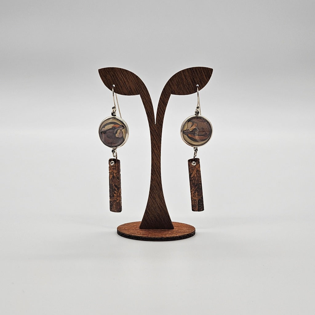 Brown Bird Earrings