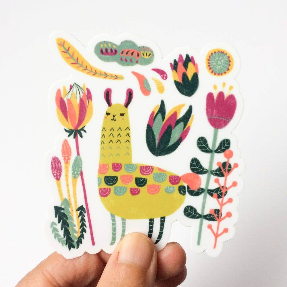 Llama Botanical Sticker