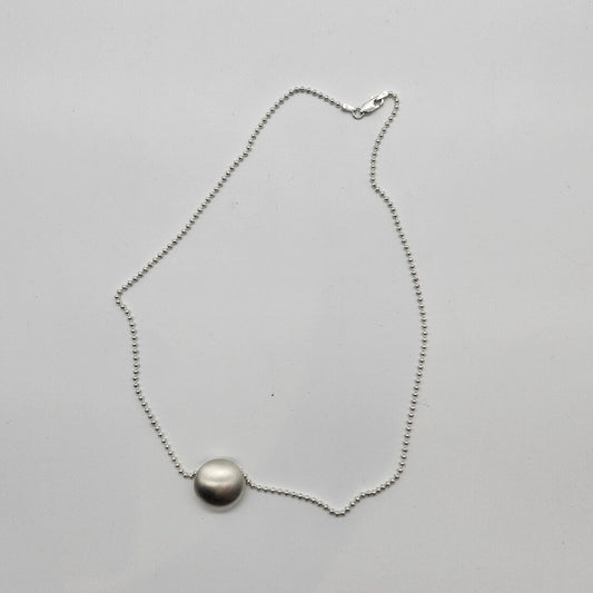 Single Bead Sterling Silver Necklace - 18"