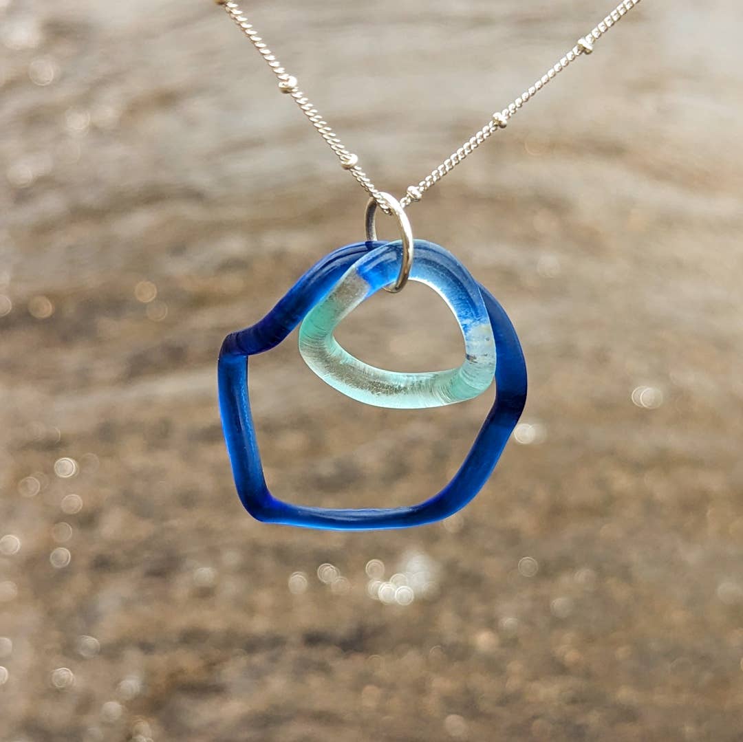 Sea & Sky Wave Double Pendant Cobalt