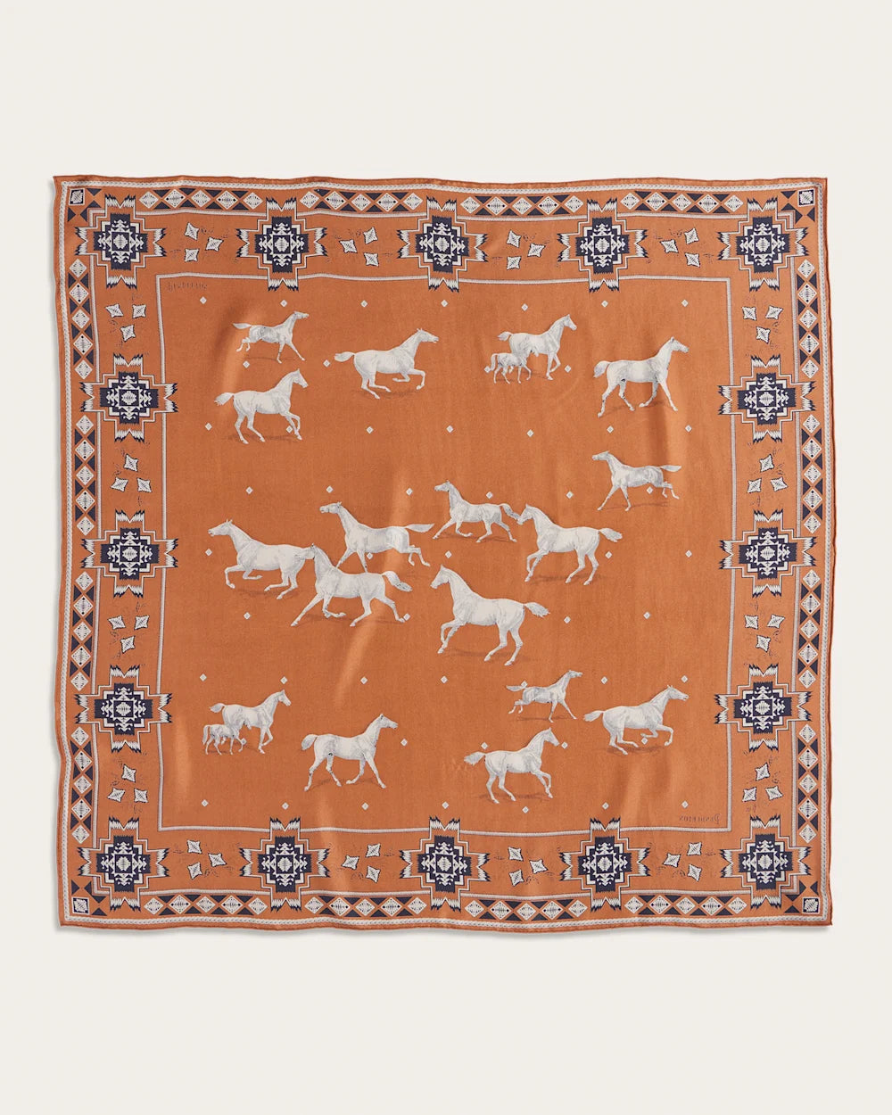 HERD OF HORSES SILK SCARF - Clay