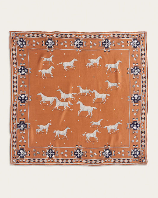 HERD OF HORSES SILK SCARF - Clay