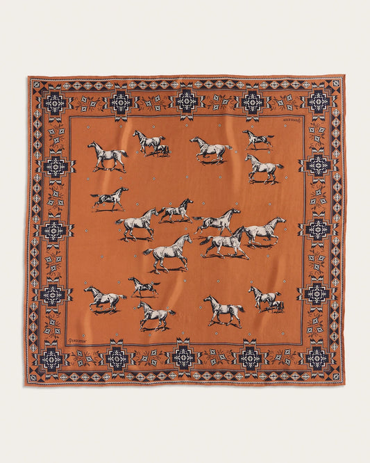 HERD OF HORSES SILK SCARF - Clay