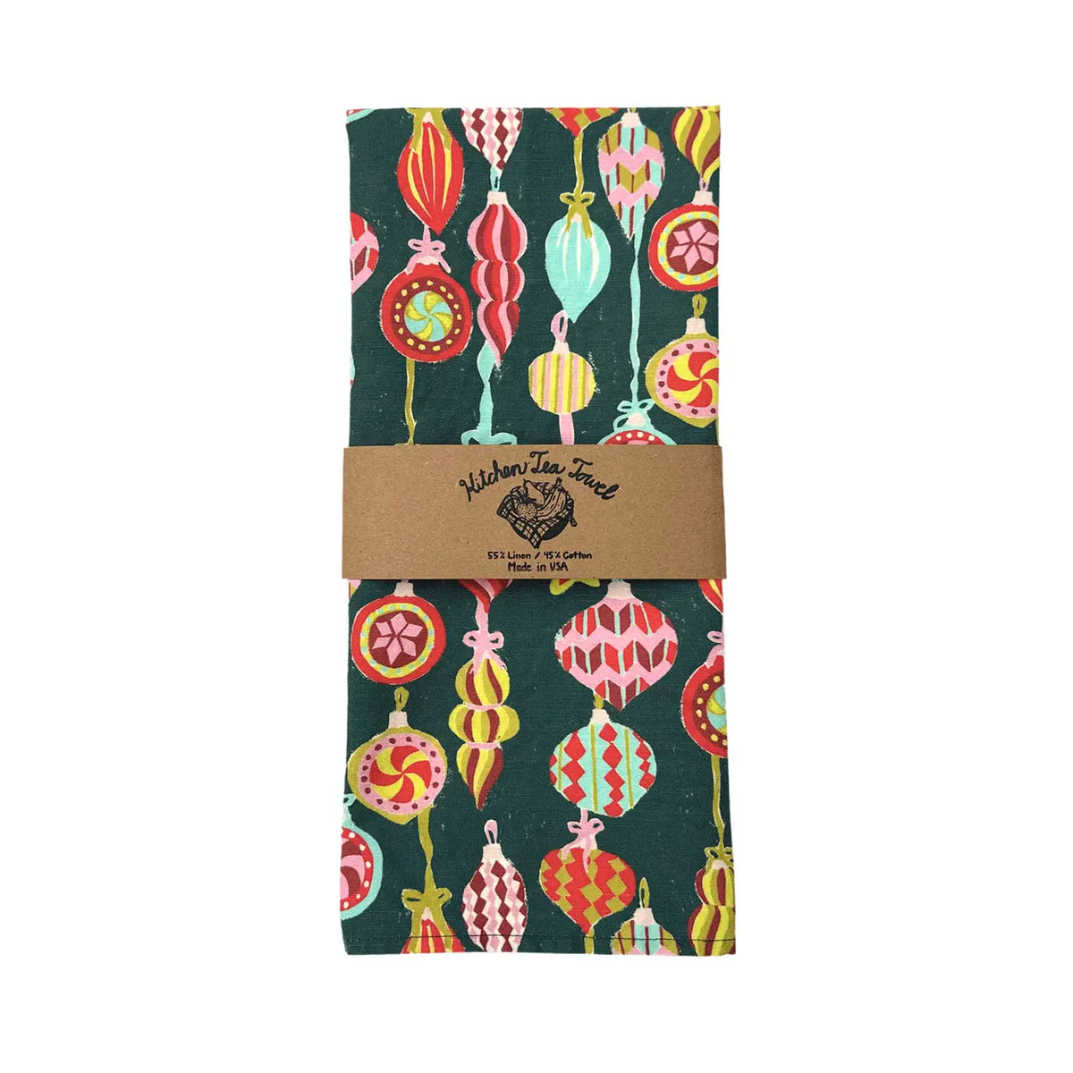 Kitchen Tea Towel - Bright Baubles