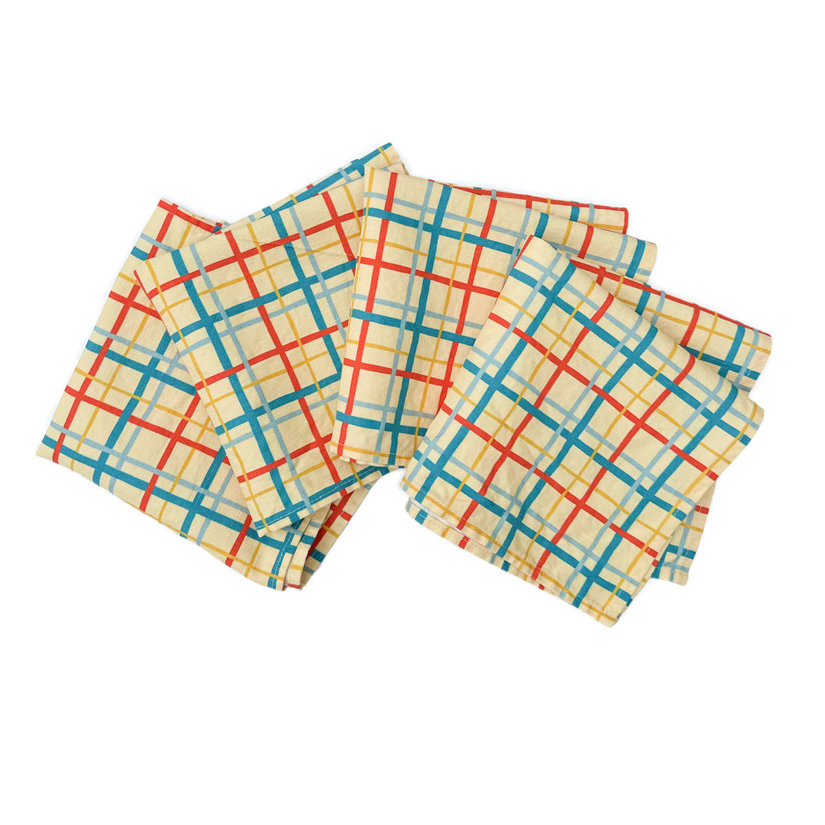 Linen/Cotton Cloth Napkins (Set of 4) - Bungalow Plaid
