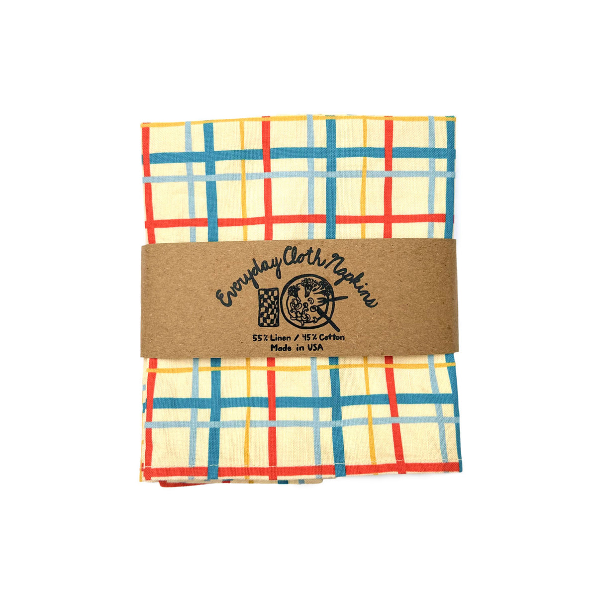 Linen/Cotton Cloth Napkins (Set of 4) - Bungalow Plaid