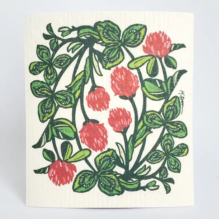 Eco-Friendly Dish Cloth Spring Clover, Swedish Dishcloth