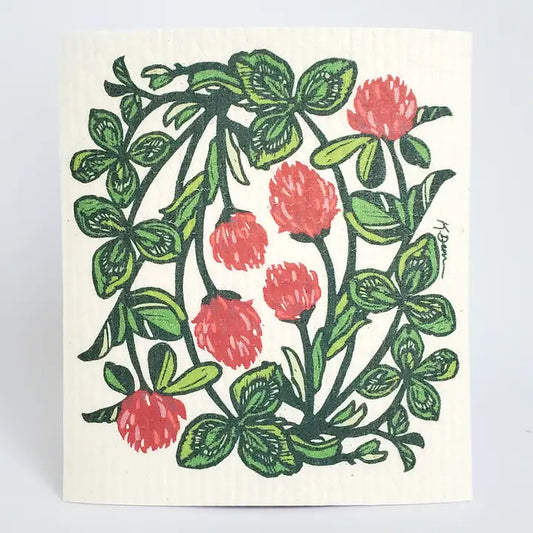 Eco-Friendly Dish Cloth Spring Clover, Swedish Dishcloth