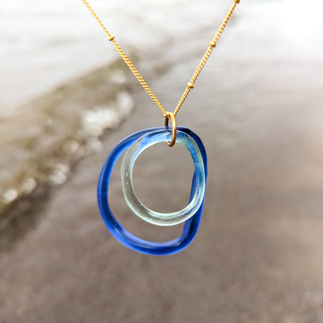 Sea & Sky Wave Double Pendant Cobalt